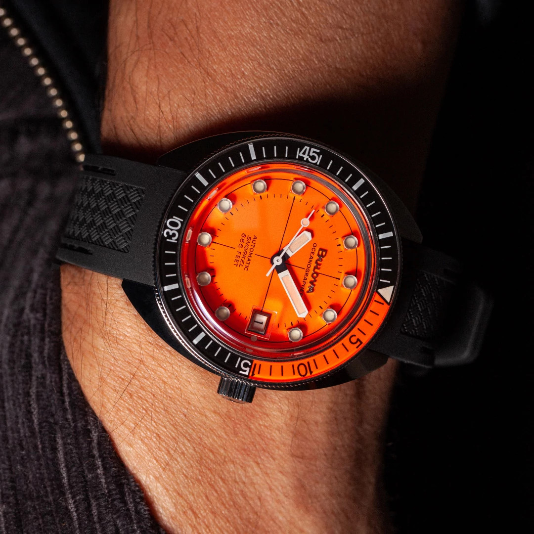 Orange Dial Polyurethane Strap Devil Diver 96B350 | Bulova